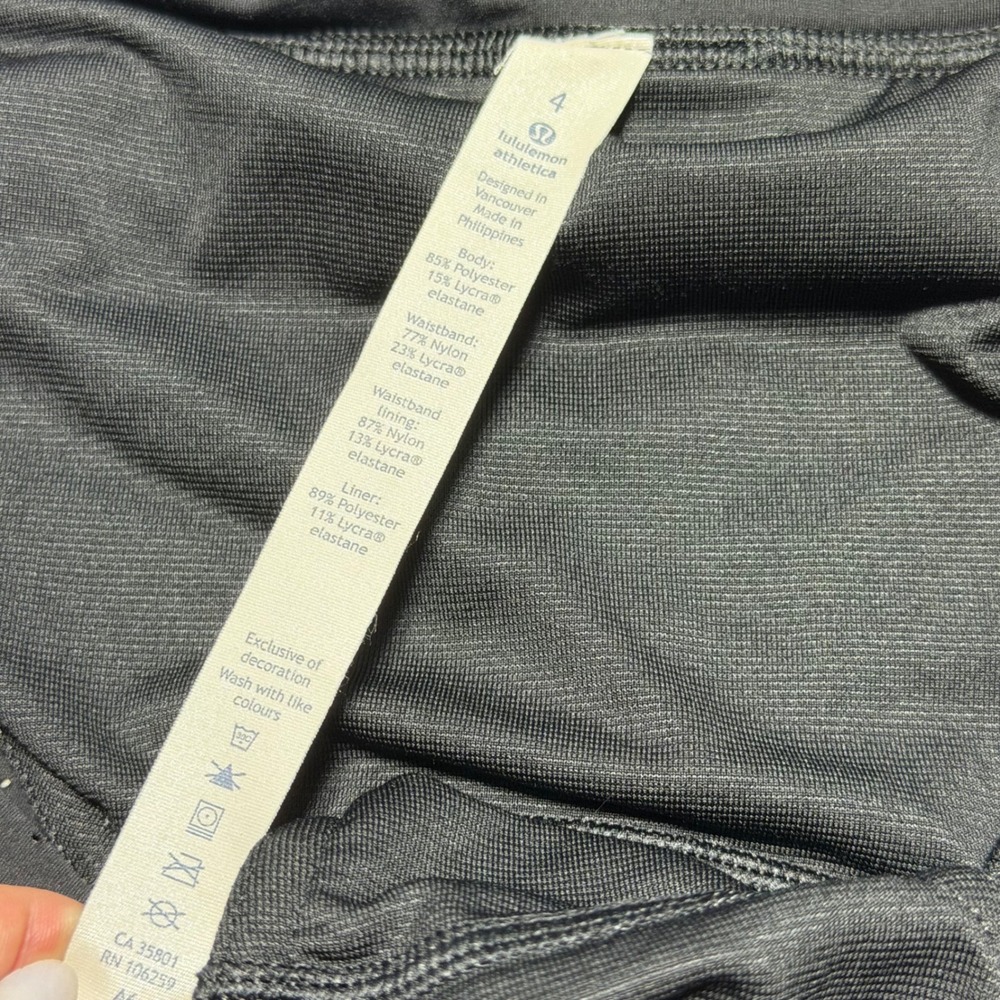 Lululemon Speed Short Perforated Black Women 4 W7AI3S Run Lined - Picture 9 of 11